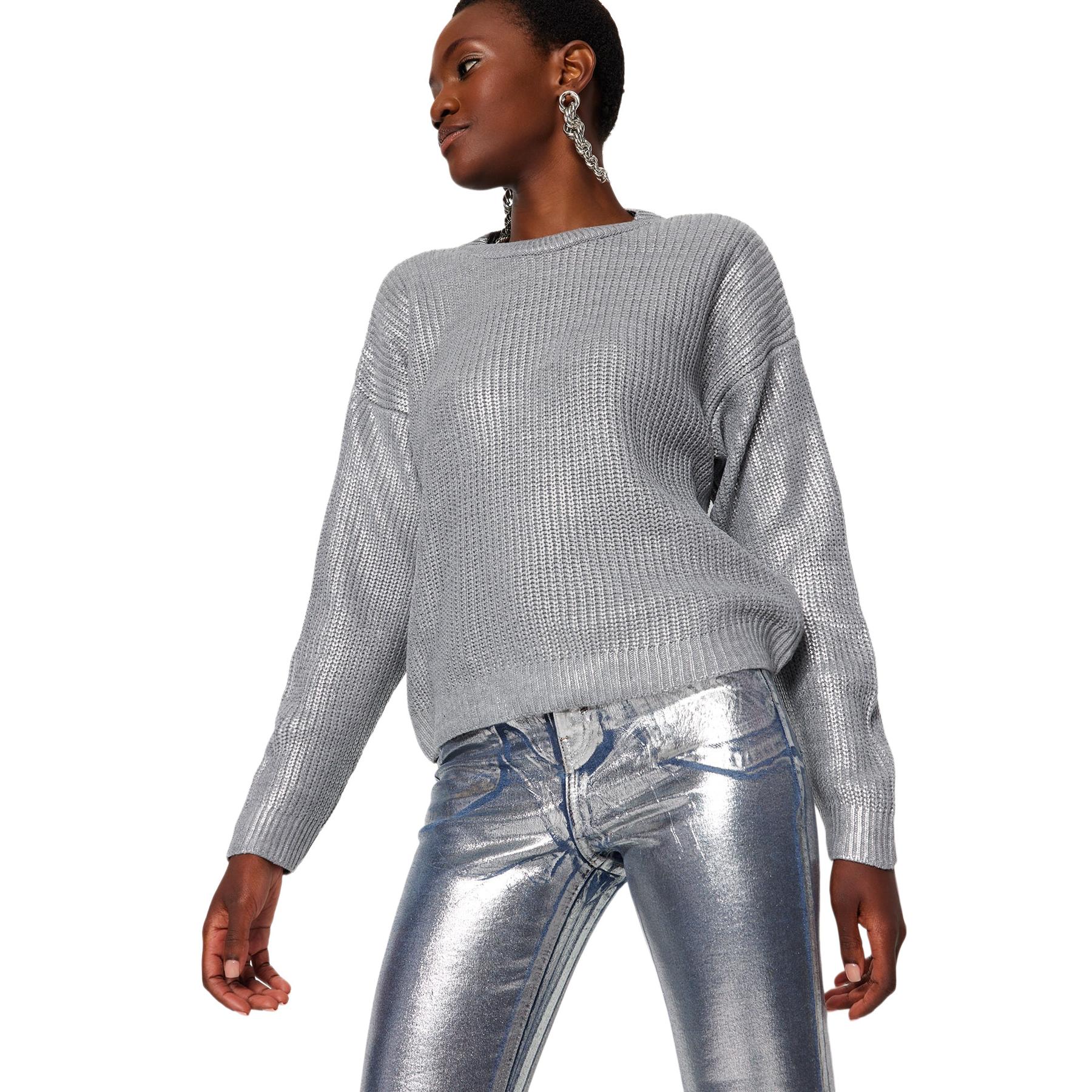 Trendyol Jersey De - Cómodo Y Elegante - Diseño De Moda Gris Mujer Mediano