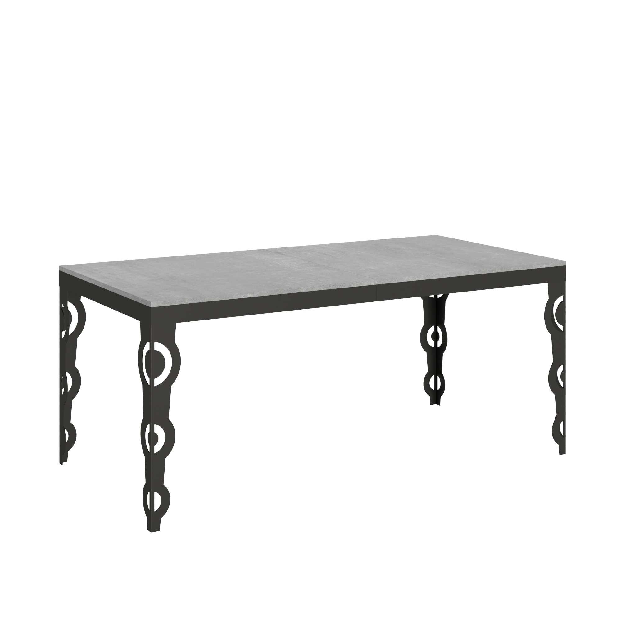 Mesa extensible 90x180/440 cm Karamay Evolution Estructura de cemento Antracita - Itamoby