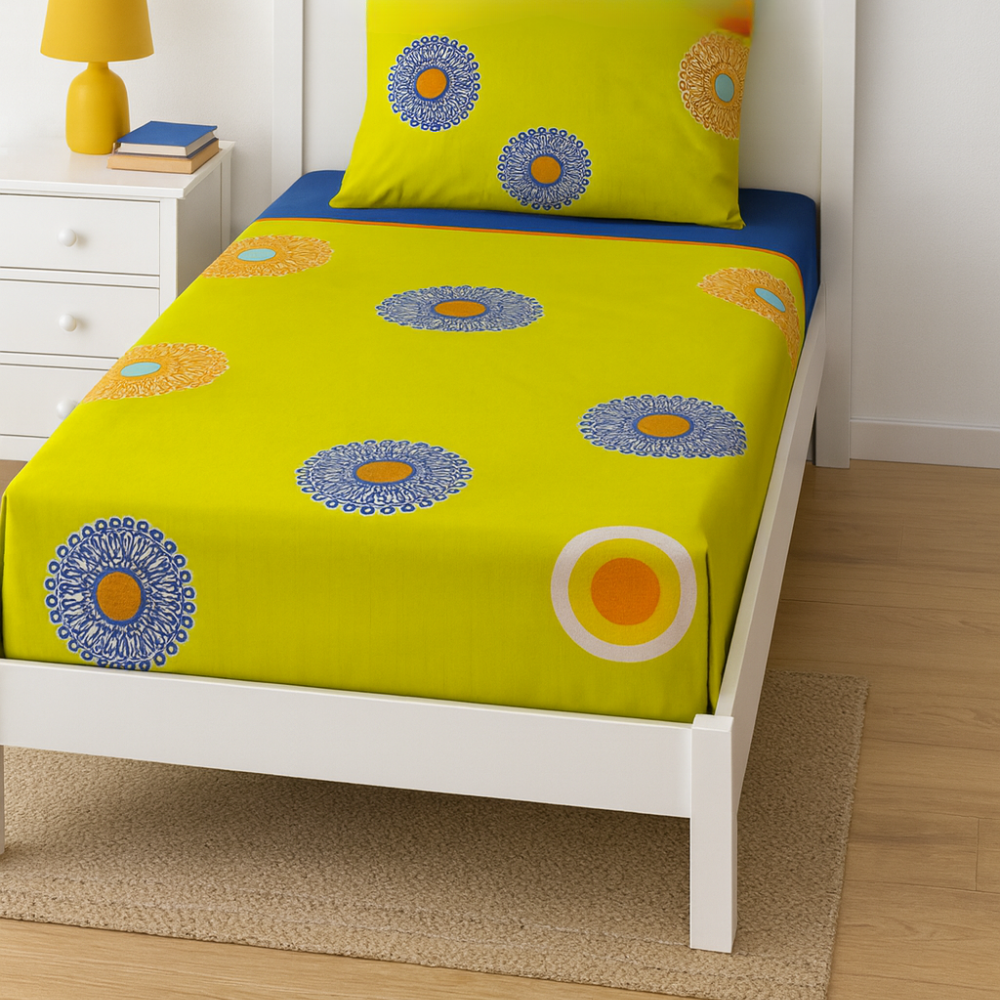 Juego de Sábanas Colorines para Cama de 90 cm – 3 Piezas con Diseño de  círculos Multicolor-La Hormiga Negra