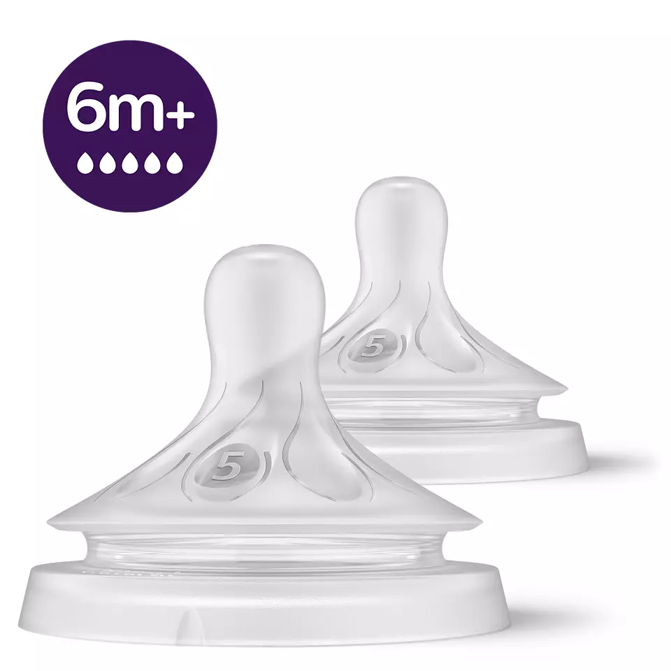 Avent Tetinas T5 Flujo Ultra Rápido 6m+ 2 Unidades
