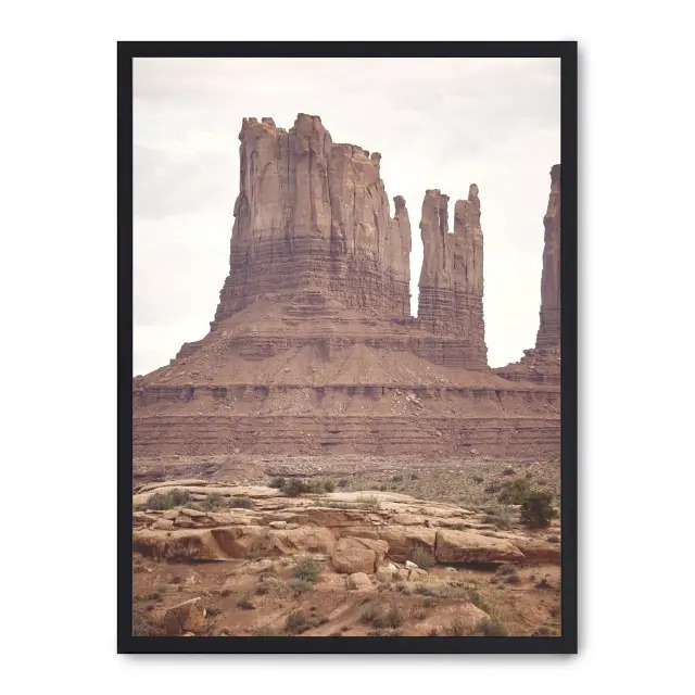 Cuadro rock formation i 30x40cm, Póster impreso en papel de primera calidad de 180gr, montado sobre marco de madera MDF acabado en negro., Naturaleza - Desierto