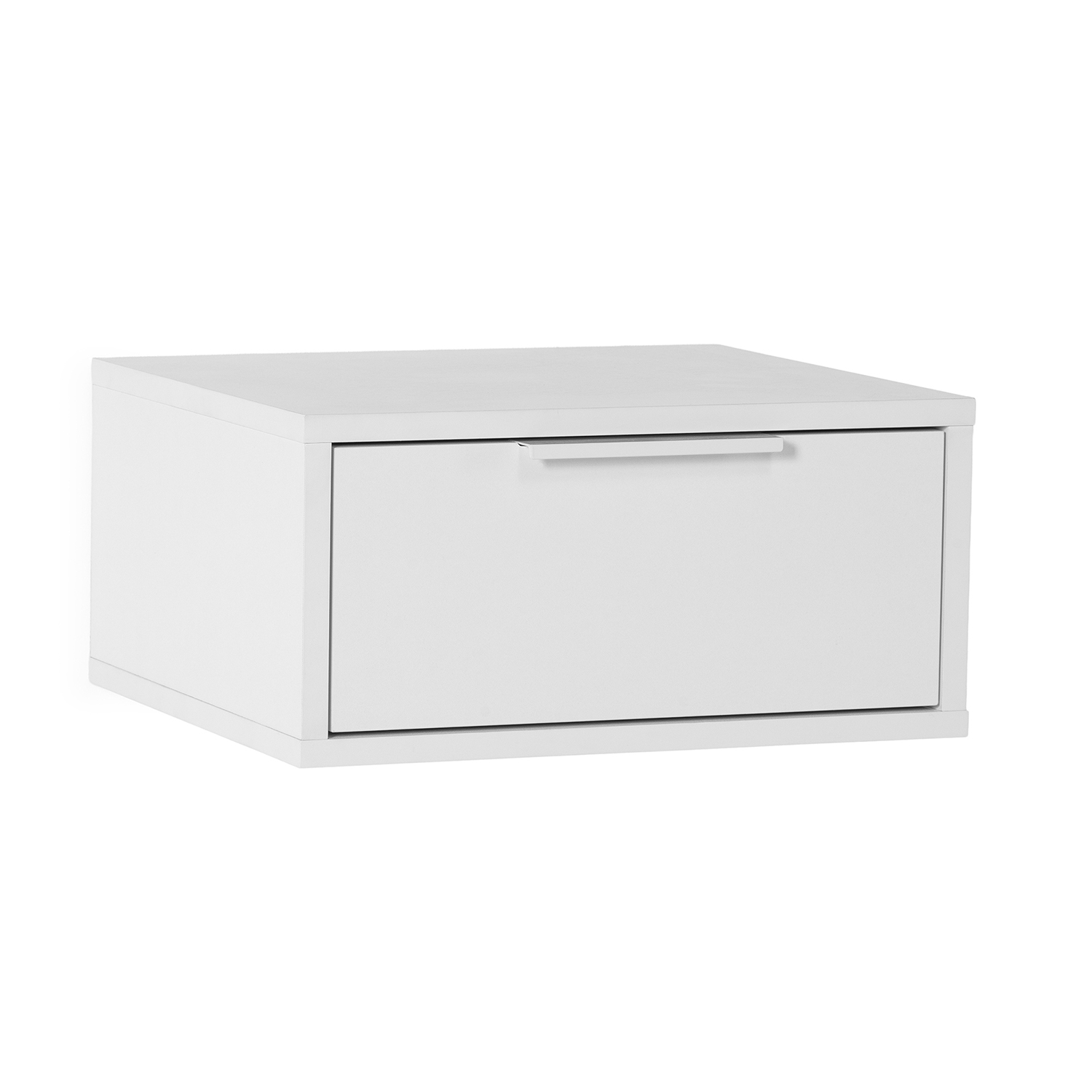 Mesita de noche flotante Auri 1 cajón color Blanco