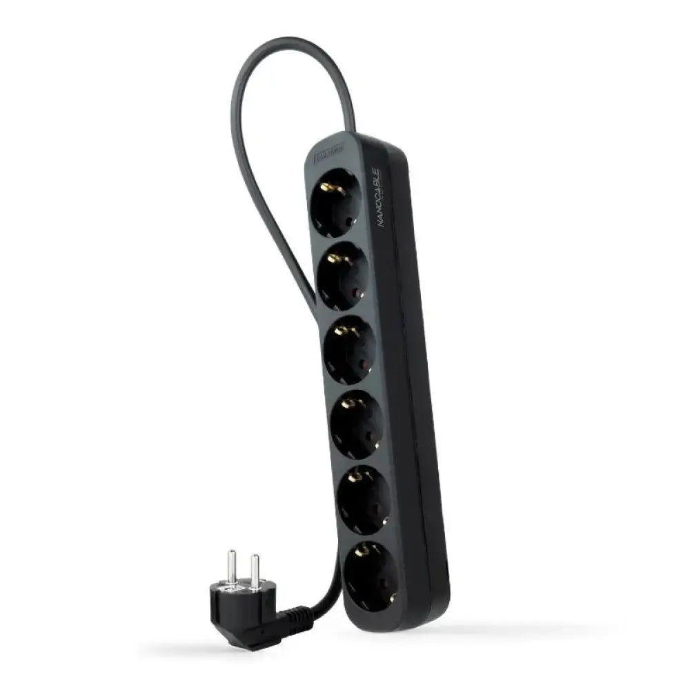 Nanocable Regleta de Enchufes con 6 Tomas Tipo F 1.4m Negro