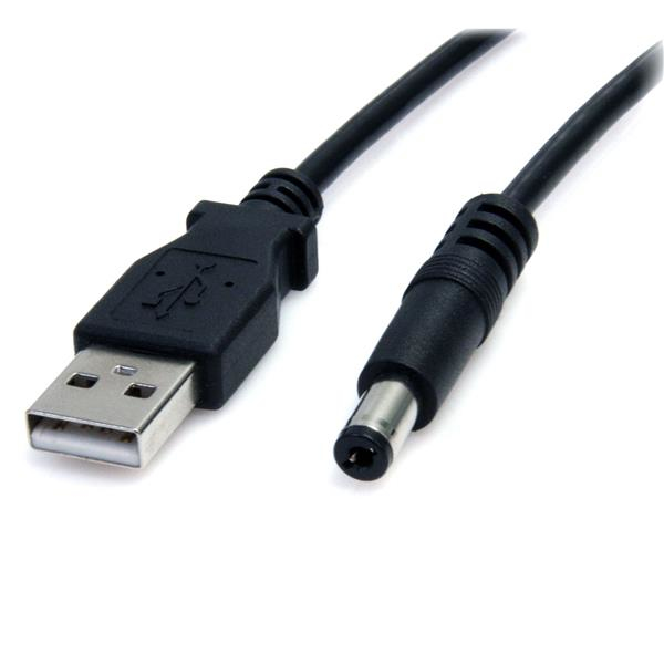 StarTech.com Cable de 91cm de alimentación USB A a M de Tipo Barril de 5,5mm, Macho/Macho, USB A, Ba