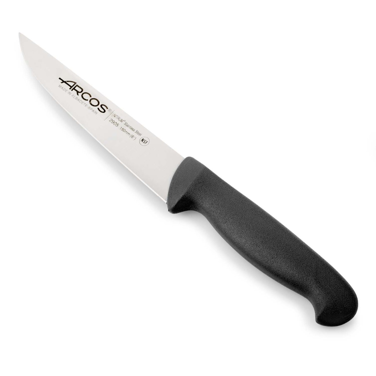 Arcos - Arcos Serie 2900 - Cuchillo Cocina - Hoja de Acero Inoxidable NITRUM de 150 mm - Mango inyectado en Polipropileno Color negro
