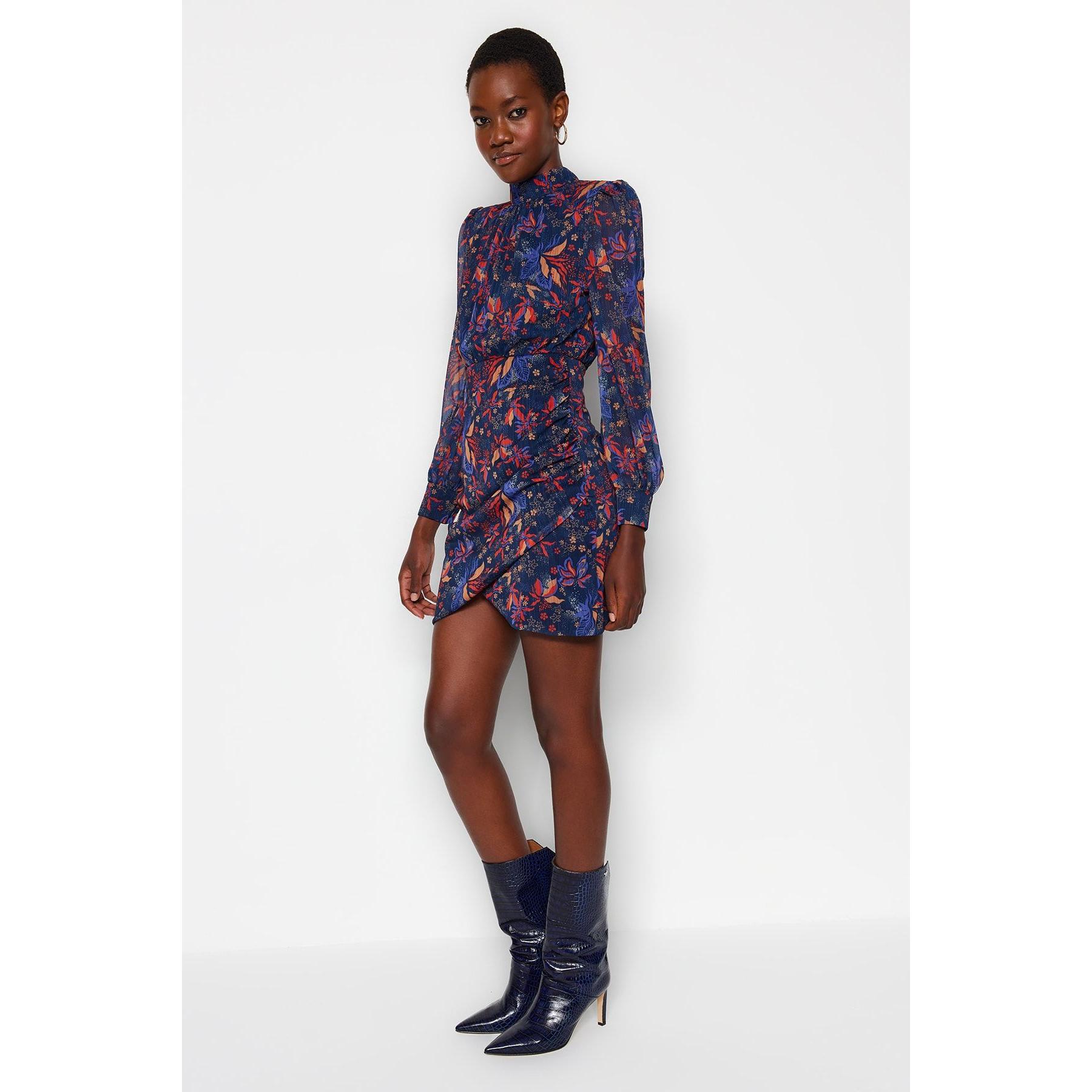 Trendyol Vestido De - Elegante Y Moderno Azul Mujer Talla 34