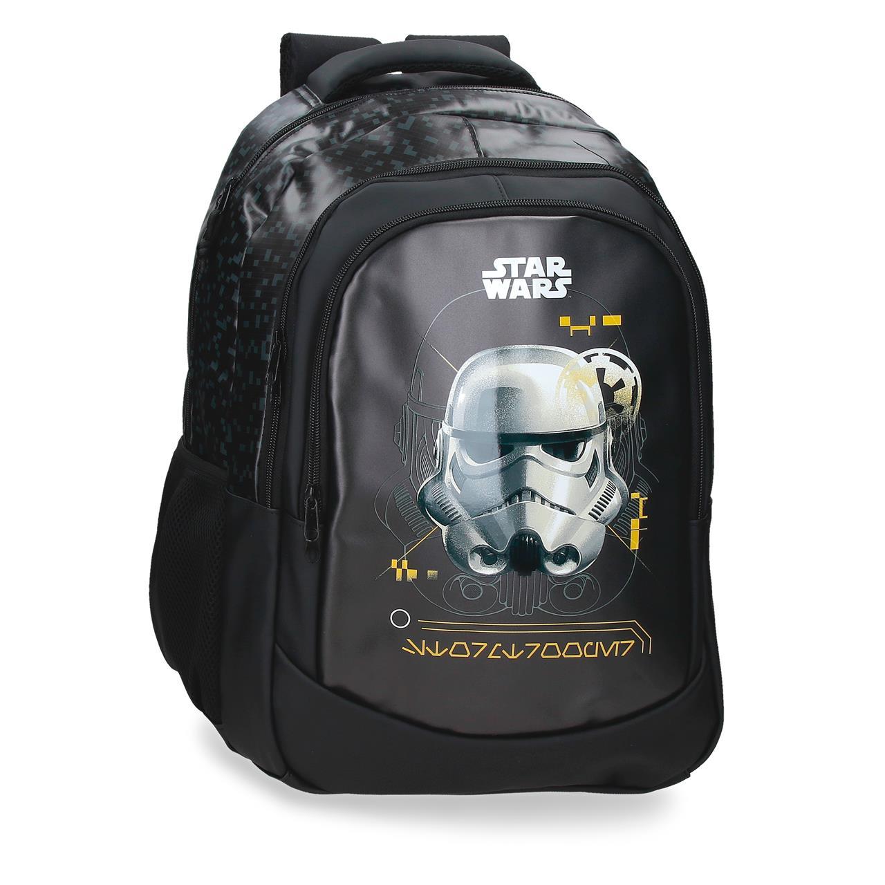 Mochila escolar adaptable a carro Star wars Star wars Storm trooper negro