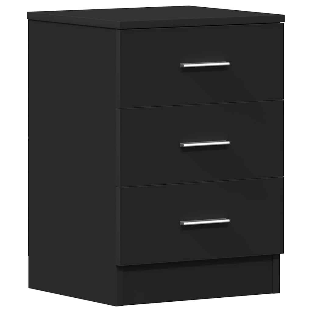 vidaXL Mesita de noche de aglomerado negro 38x35x56 cm