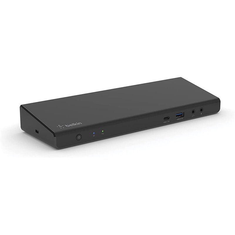 Belkin Docking Station, Hub USB y Hub DisplayLink para tres pantallas con 3 puertos HDMI, 2 puertos DisplayPort y 1 conector de