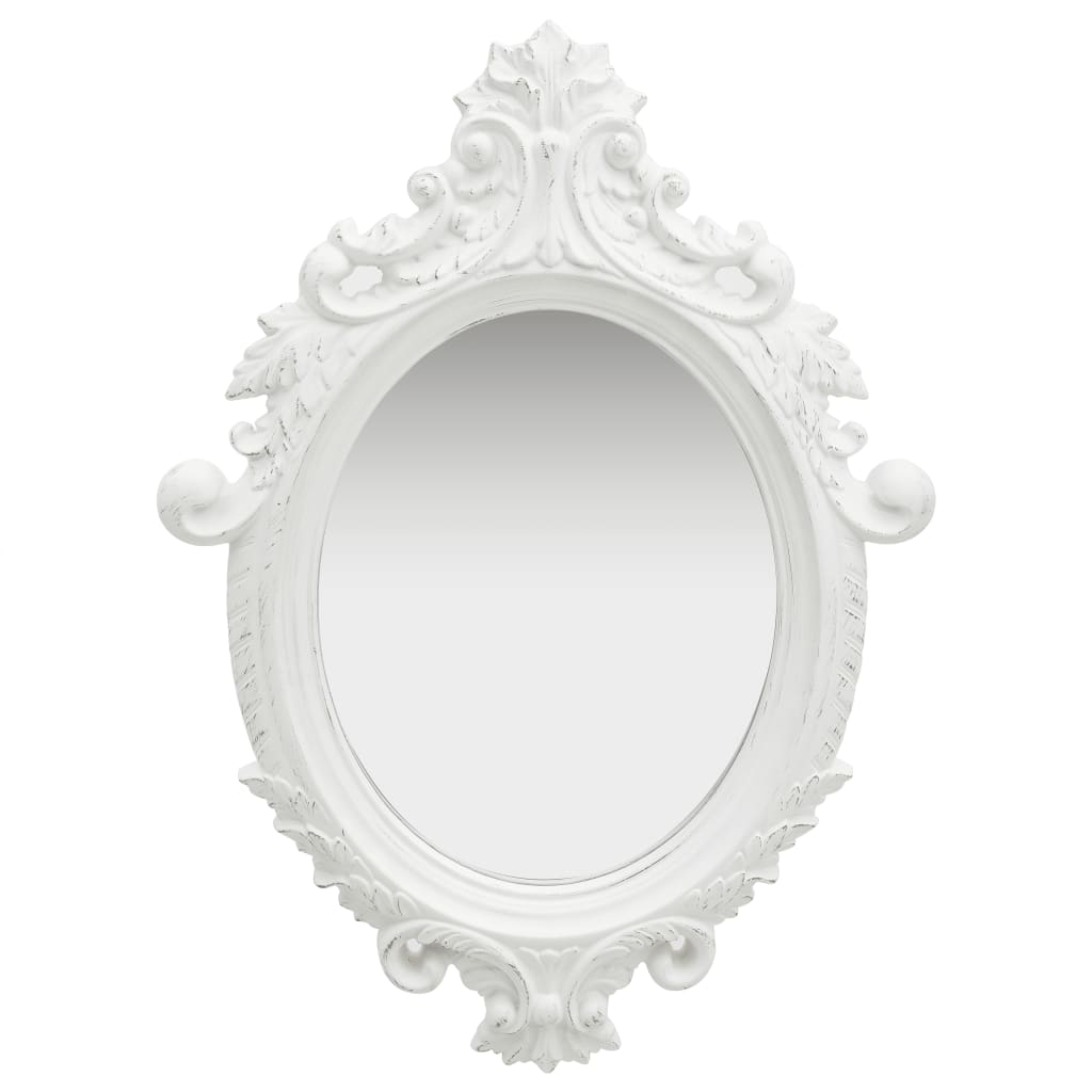 vidaXL Espejo de pared estilo castillo blanco 56x76 cm