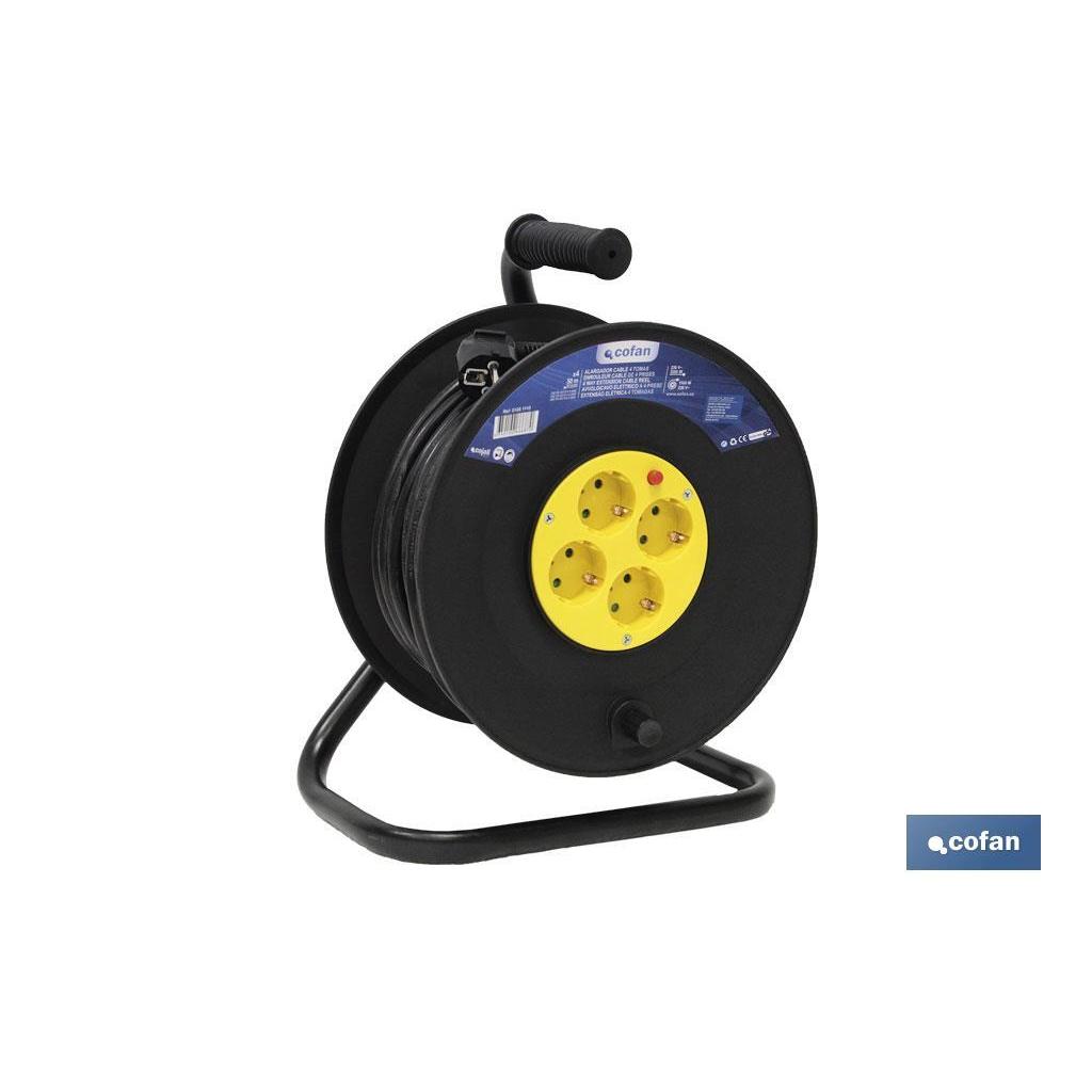 Cofan Alargador de Cable Eléctrico 4 Tomas 50 Metros