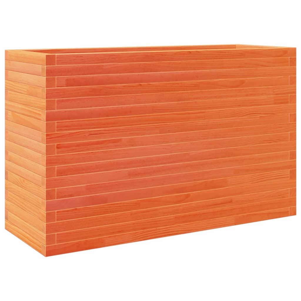 vidaXL Jardinera madera maciza de pino cera 110x40x68,5 cm Color Pino natural,  Blanco,  Marrón cera y mas