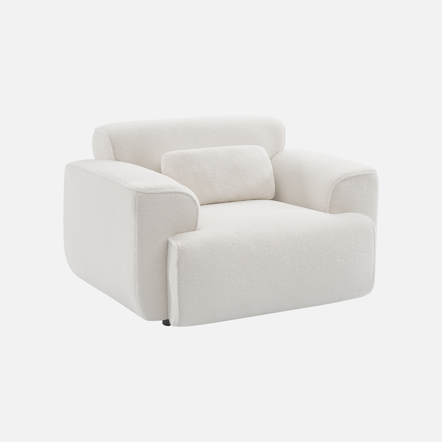 sweeek - Sillón de tela borreguito con cojín incluido , Wallas borreguito , 116x97x73