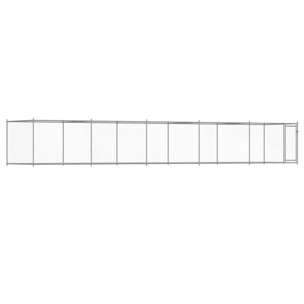 vidaXL Jaula de Perros con Puerta Perrera Caseta Corral Acero Galvanizado Gris Dimensiones 2 x 2 x 1.5 m,  4 x 2 x 1.5 m,  6 x 2 x 1.5 m y mas