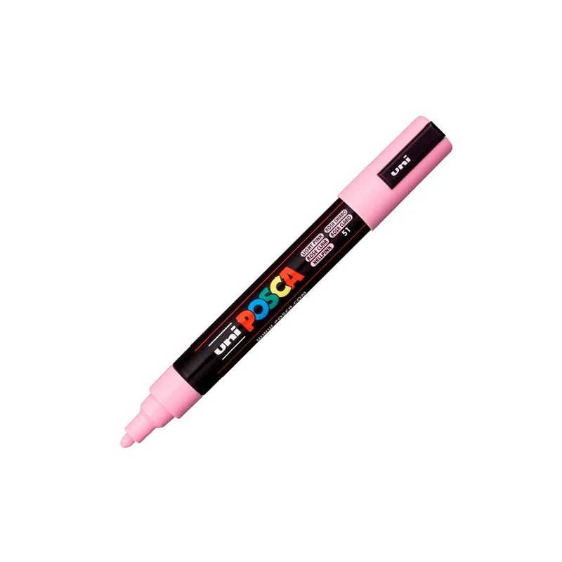 Uni-Ball - UNIBALL MARCADOR POSCA PC-5M NO PERMANENTE PUNTA FORMA DE BALA 1,8 - 2,5 MM ROSA CLARO 264374000