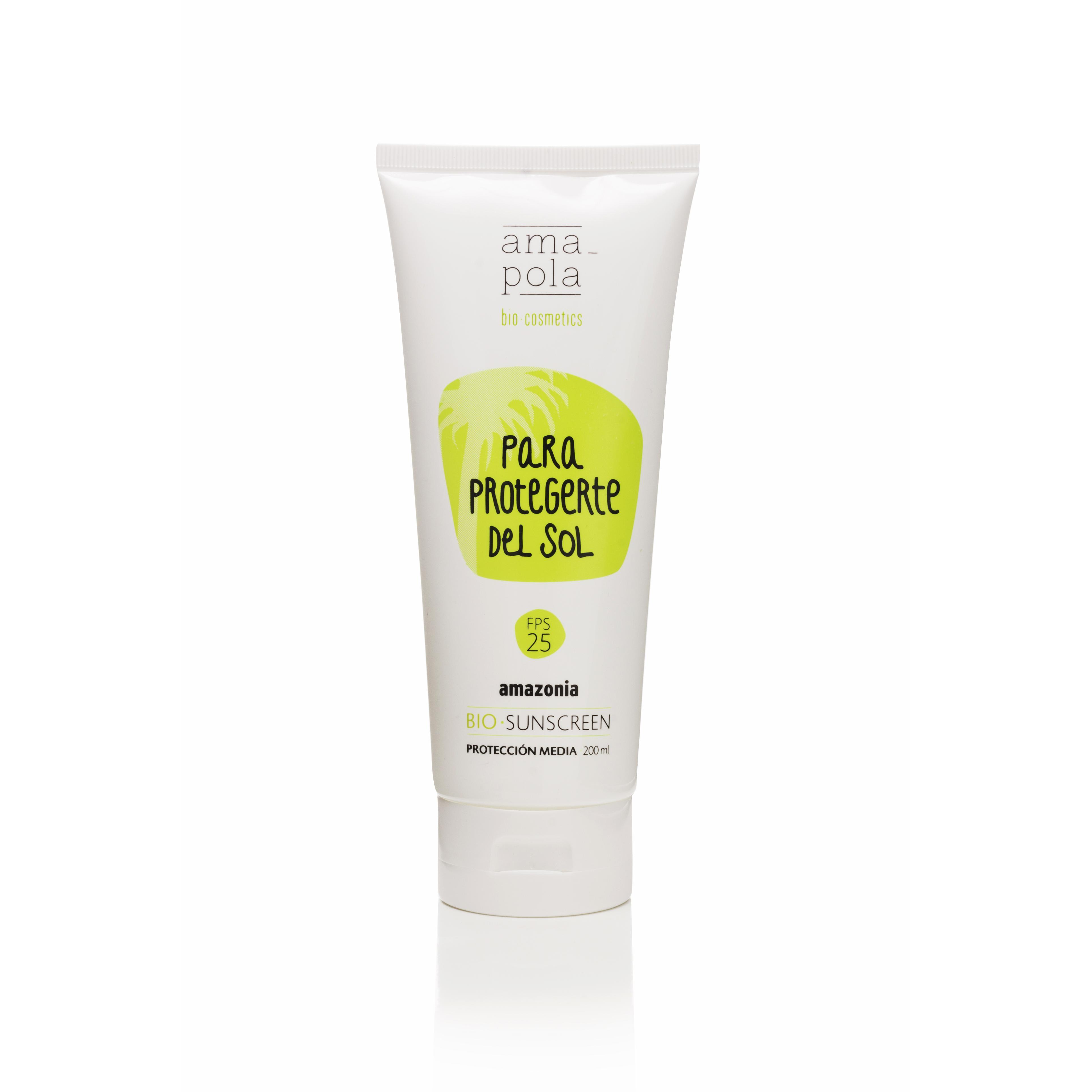 Protector solar amazonia SPF 25 200 ml de crema Amapola
