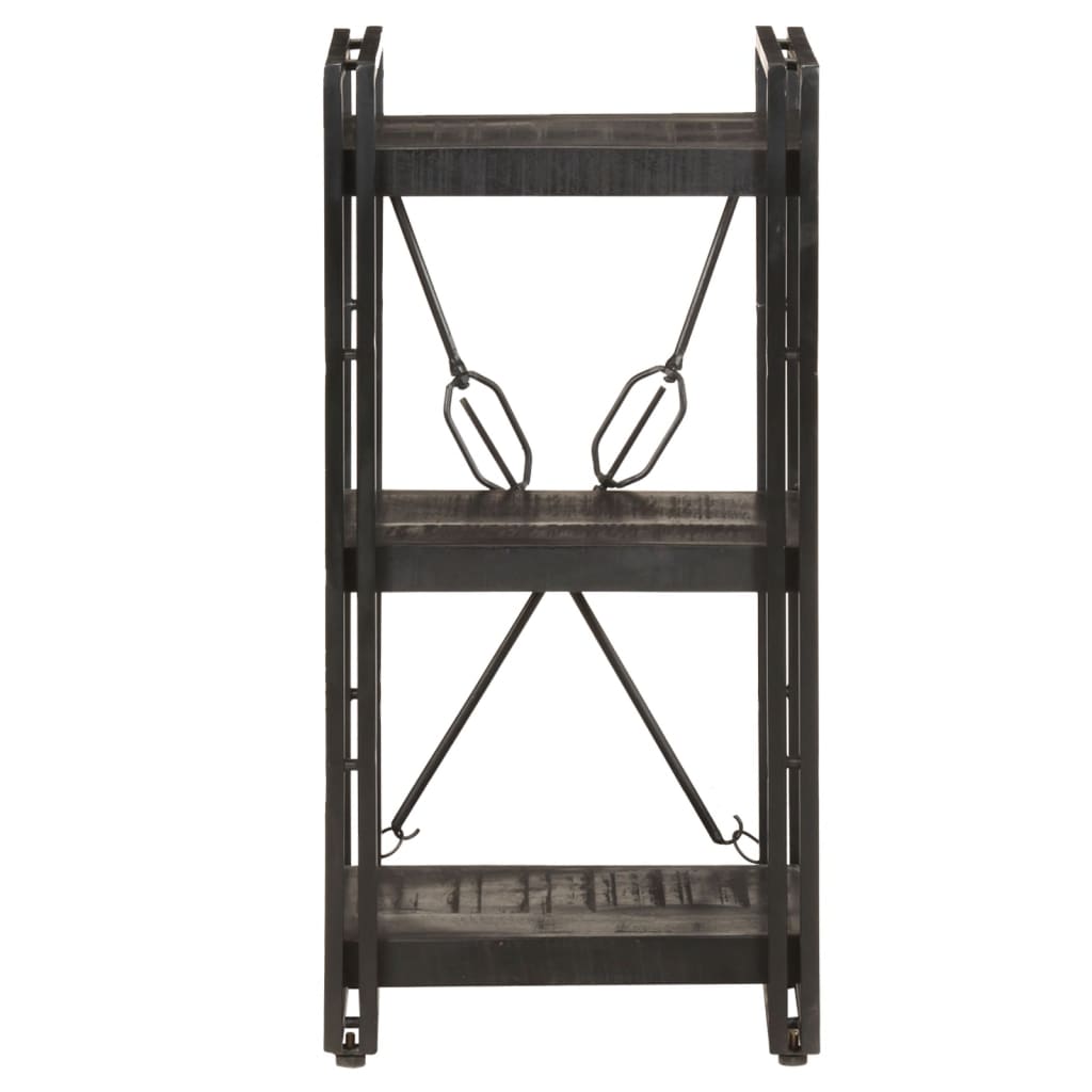 Vidaxl Estantería de 3 Niveles de Madera Maciza de Mango Negro 40x30x80cm