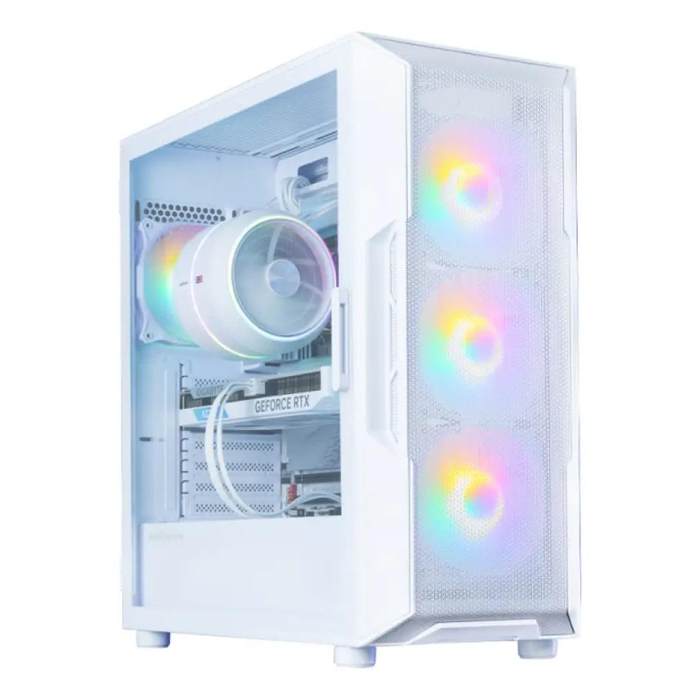 Torre PC Caja de PC Zalman I3 Neo V2 Blanca panel mesh cristal templado RGB