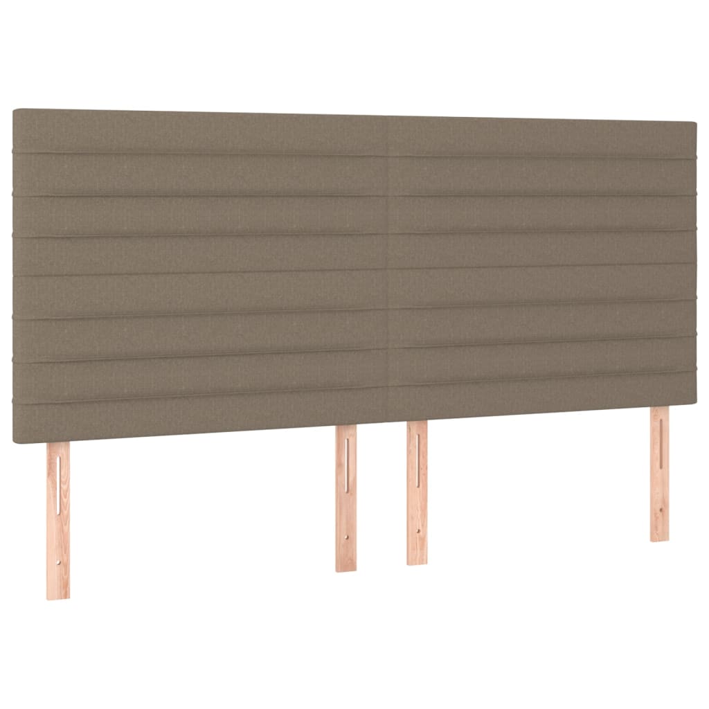 vidaXL Cabecero con luces LED tela gris taupe 180x5x118/128 cm