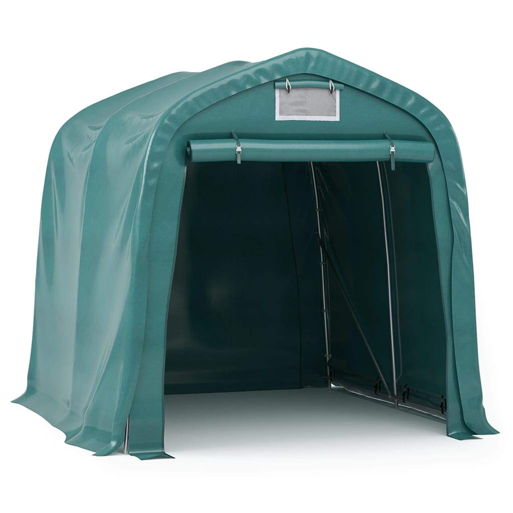 vidaXL Carpa Garaje de Almacenamiento PVC Verde Impermeable Tienda Dimensiones 1.6 x 2.4 m, 2.4 x 2.4 m
