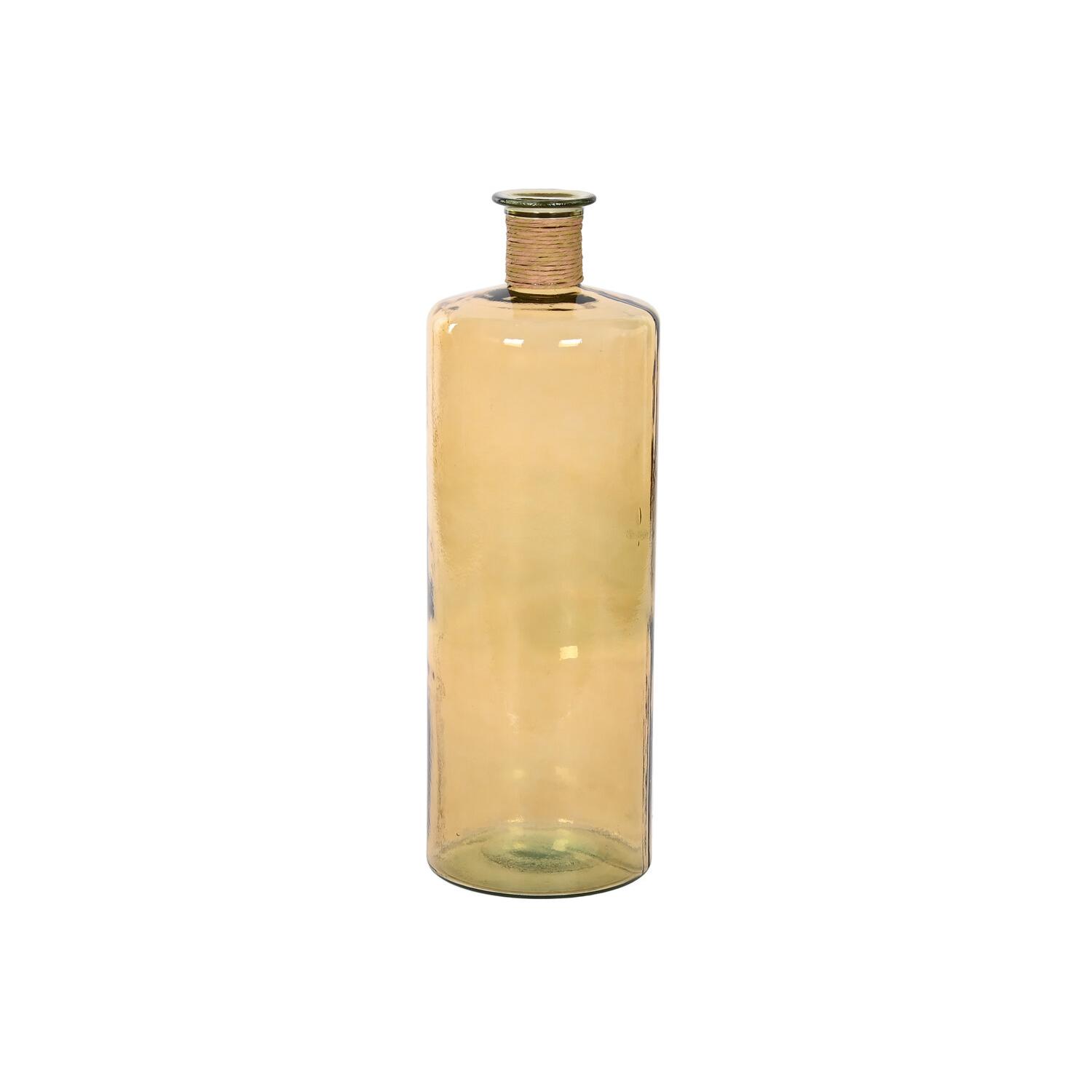 JARRON CRISTAL RECICLADO CUERDA 26X26X75 AMARILLO JR212096 - EL MEJOR COMPLEMENTO PARA TU HOGAR FIJALO