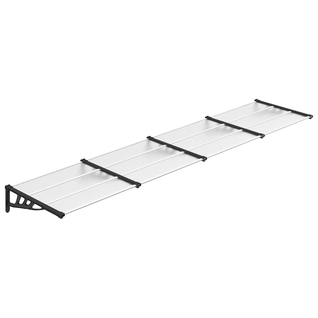 vidaXL Marquesina puerta policarbonato negro y transparente Multitalle