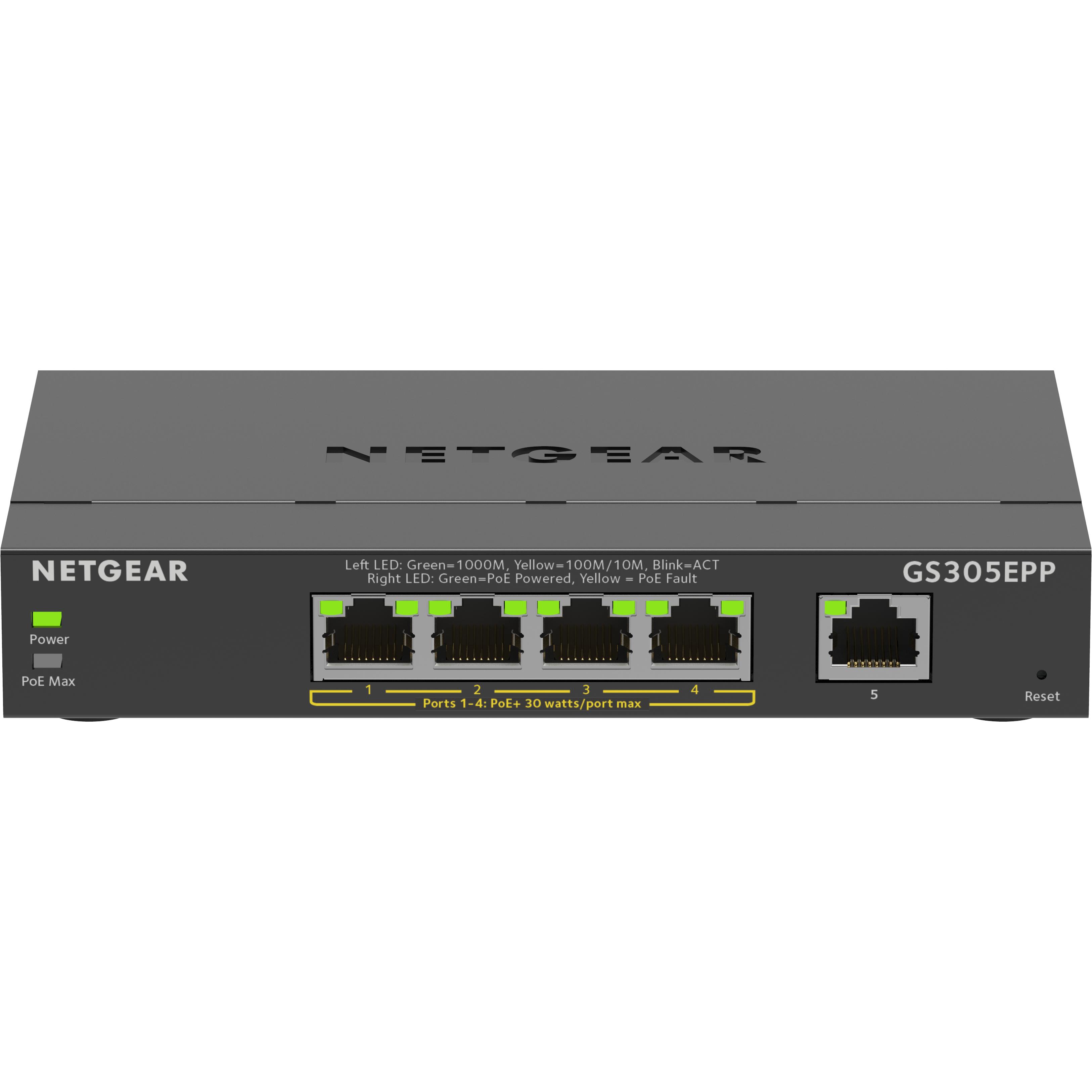 Netgear GS305EPP Gestionado L2/L3 Gigabit Ethernet (10/100/1000) Energía sobre Ethernet (PoE) Negro