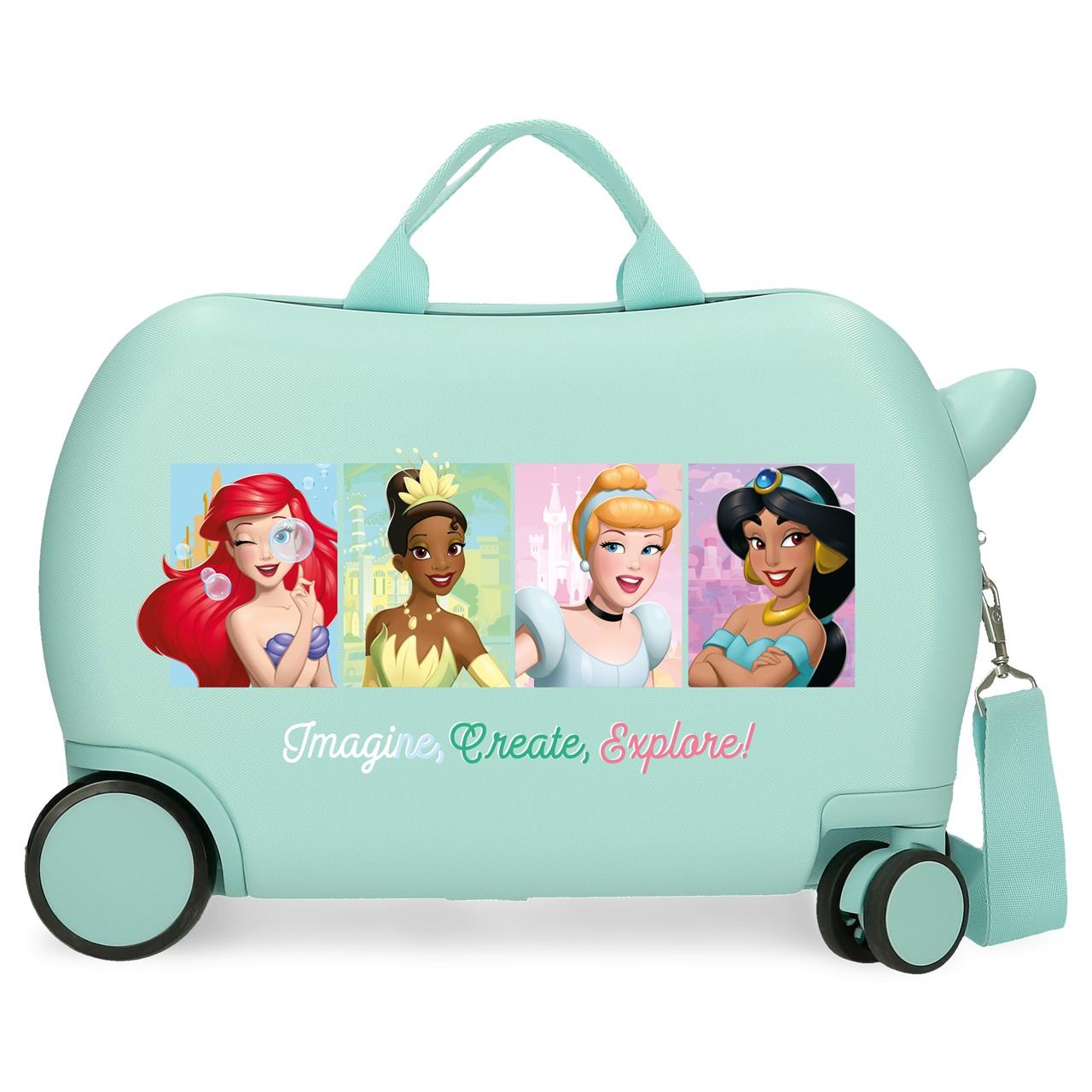 Disney - Maleta infantil Princess rígida de ABS 45x31x20 cm con ruedas multidireccionales y bandolera ajustable