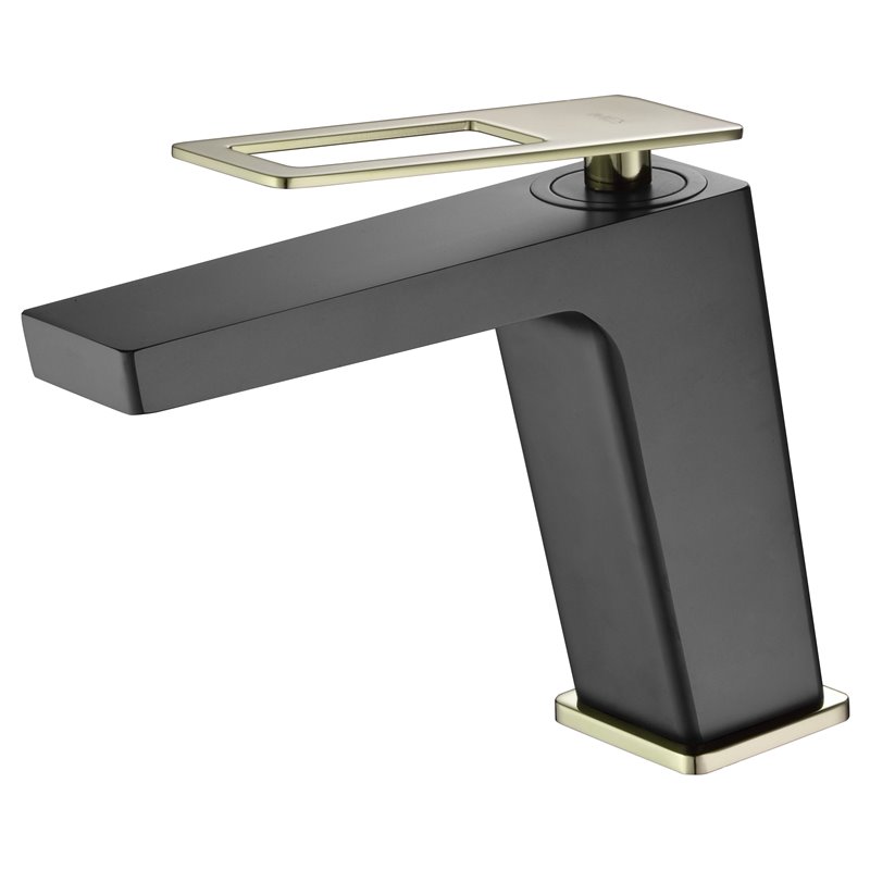 Imex Suecia BDC032-1NGOLD grifo monomando lavabo latón negro oro caño recto