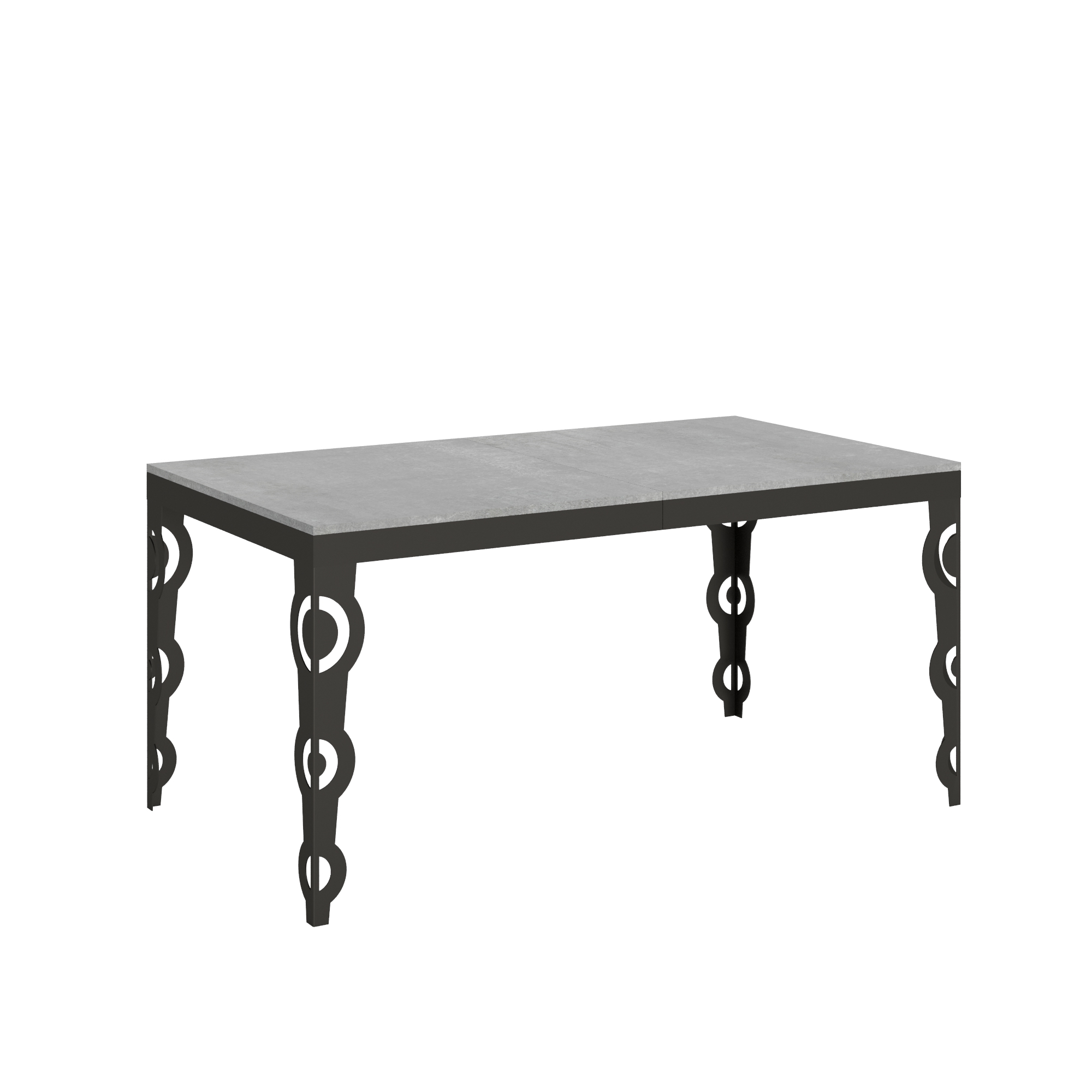 Mesa extensible 90x160/420 cm Karamay Evolution Estructura de cemento Antracita - Itamoby