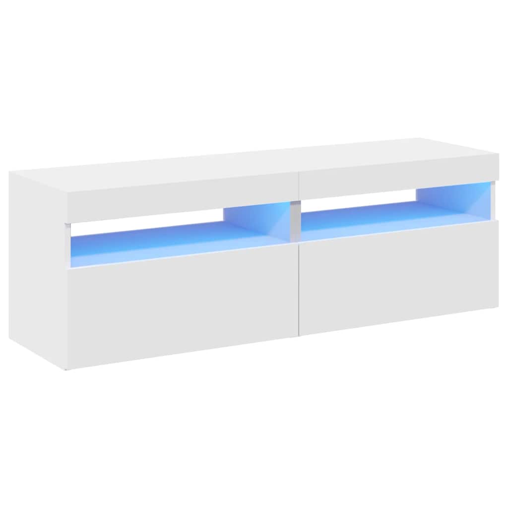 vidaXL Muebles de TV con luces LED 2 uds blanco 60x35x40 cm