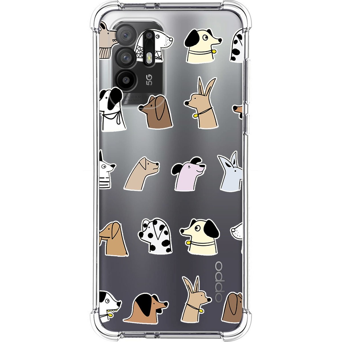 Tumundosmartphone Funda Silicona Antigolpes para Oppo A94 5G diseño Perros Dibujos