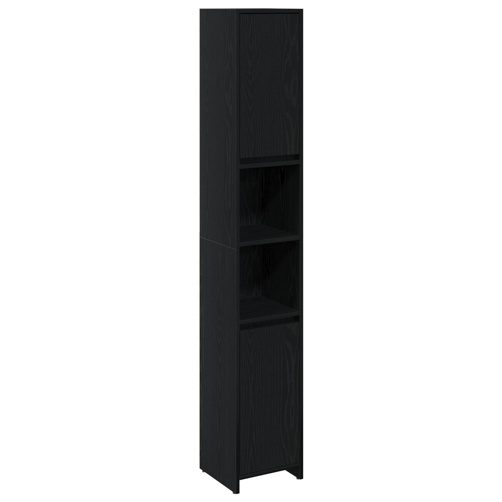 Armario de baño vidaXL Negro Roble 30x30x183,5 cm Madera elaborada