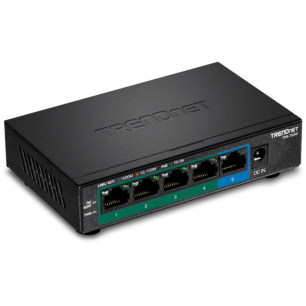 Trendnet TPE-TG52 switch No administrado Gigabit Ethernet (10/100/1000) Energía sobre Ethernet (PoE)
