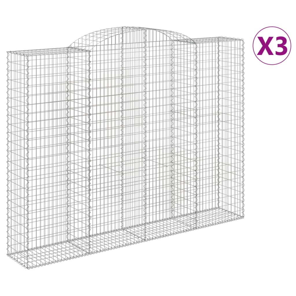 Cestas de Gaviones Vidaxl Forma de Arco Hierro 300 X 30 X 60/80 Cm