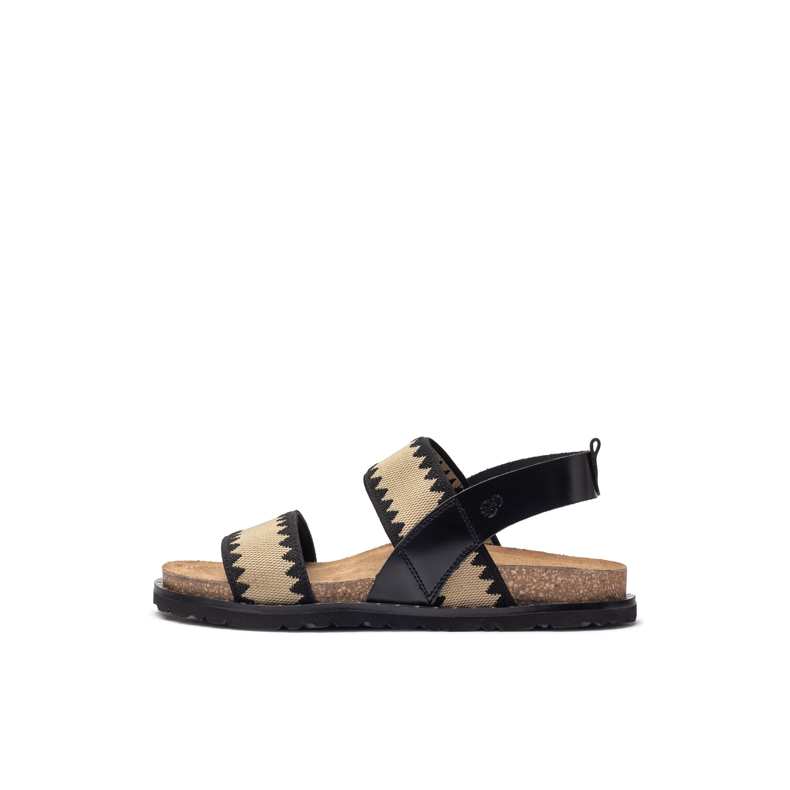 YOKONO sandalia plana BOLUS-255 NEGRO | Zapatos mujer Primavera-Verano | Piel vacuna  Vaquetilla | 2 CM