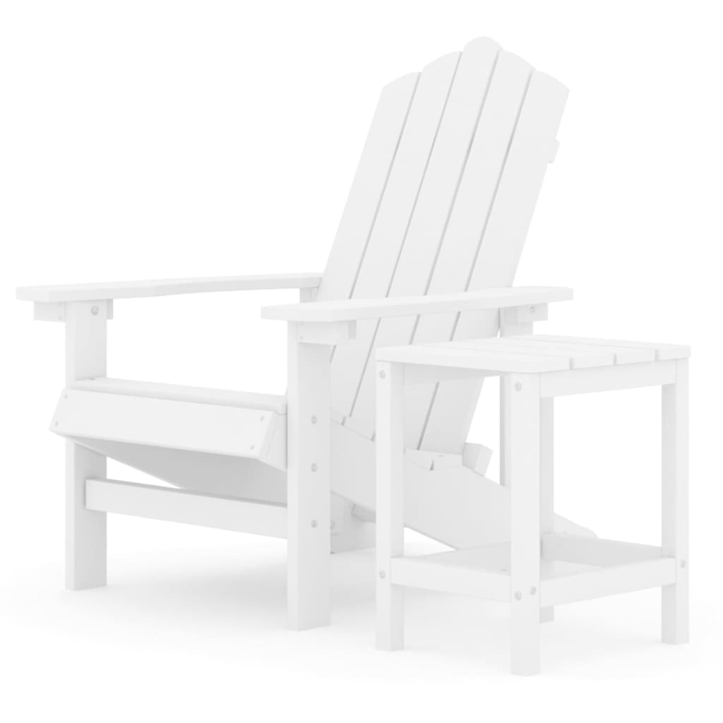 vidaXL Silla de jardín Adirondack con mesa HDPE Armario + mesa