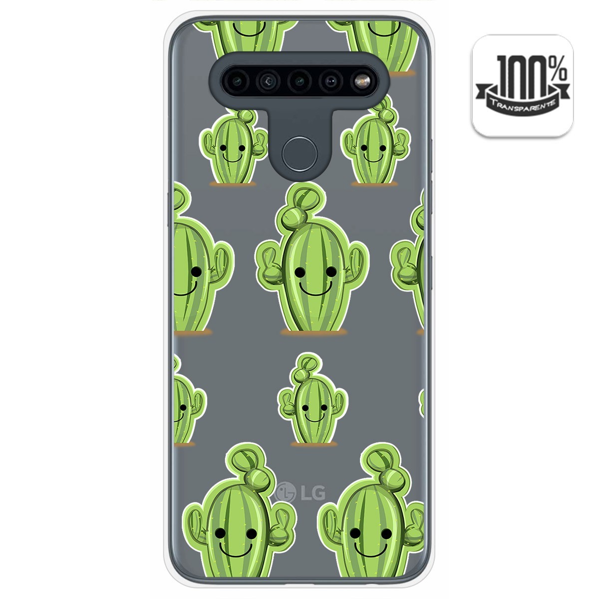 Tumundosmartphone Funda Gel Transparente para Lg K41s / Lg K51s diseño Cactus Dibujos