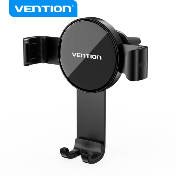 Vention soporte telefono auto sujecion automatica - clip ventilacion - estabilidad triangular - rotacion libre - color negro