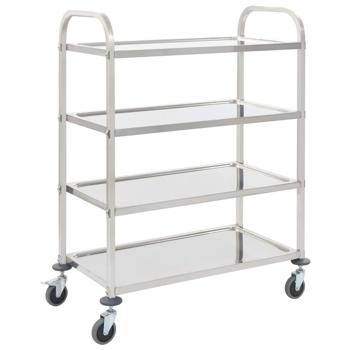 Carrito auxiliar Rhino 4 niveles con ruedas acero inoxidable 125x107x55 cm