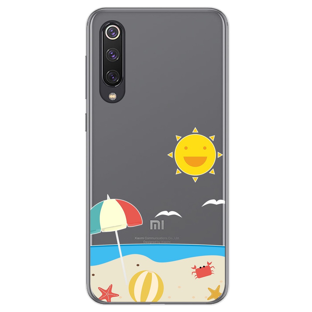 Tumundosmartphone Funda Gel Transparente para Xiaomi Mi 9 SE diseño Playa Dibujos