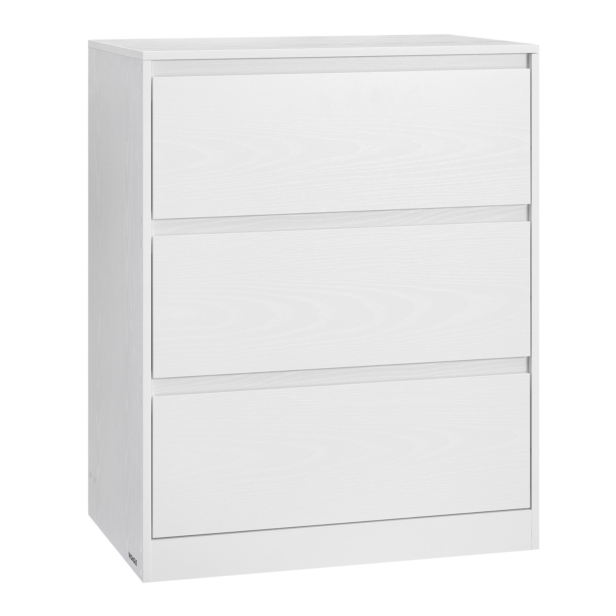 VASAGLE Colección Kailyn - Cómoda de 3 Cajones para Dormitorio, Armario de Almacenamiento, Mueble para Ropa, 40 x 60 x 75 cm, Estilo Moderno, Blanco