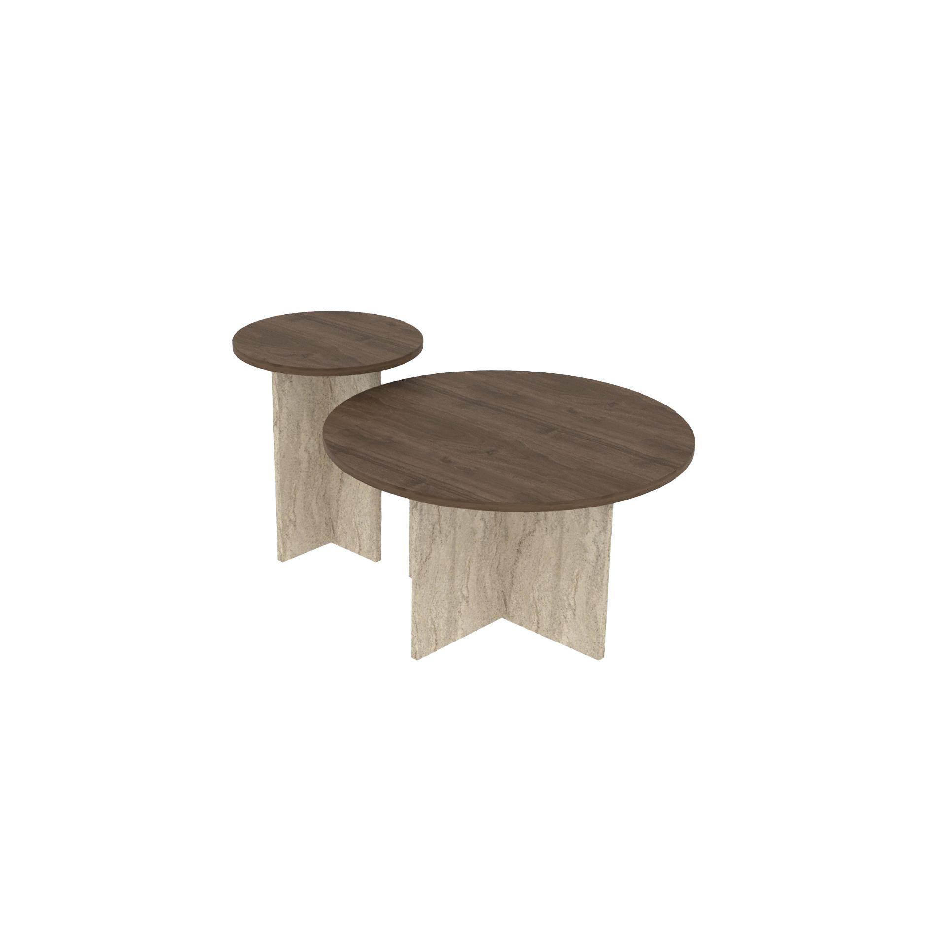 Habitat y Jardin - Juego de mesa baja de madera "Private" 70 x 70 x 40 cm - Nogal