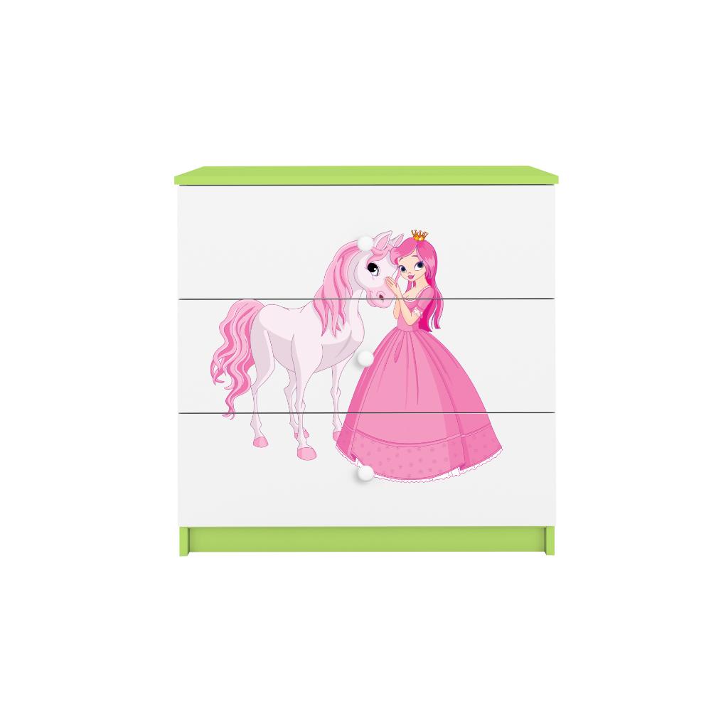 Cómoda Kocot Kids BabyDreams Princess and Horse Green