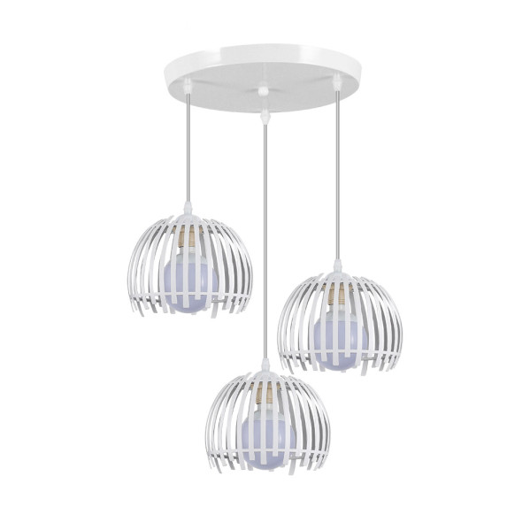 FABRILAMP Lámpara de techo colgante Latina Blanco 3xe27 Regx40x40cm