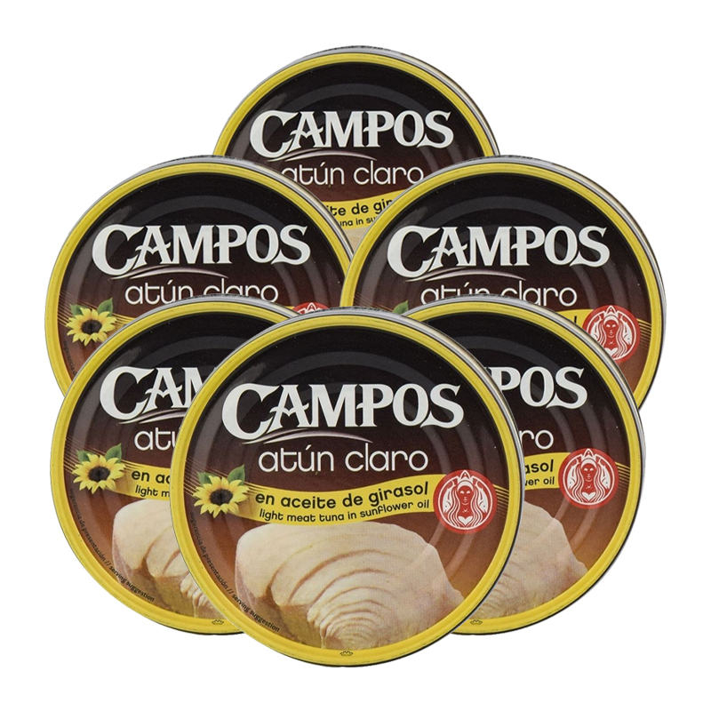Campos - Atún claro en aceite de girasol Campos 160 g x 6 latas. Total 960 g