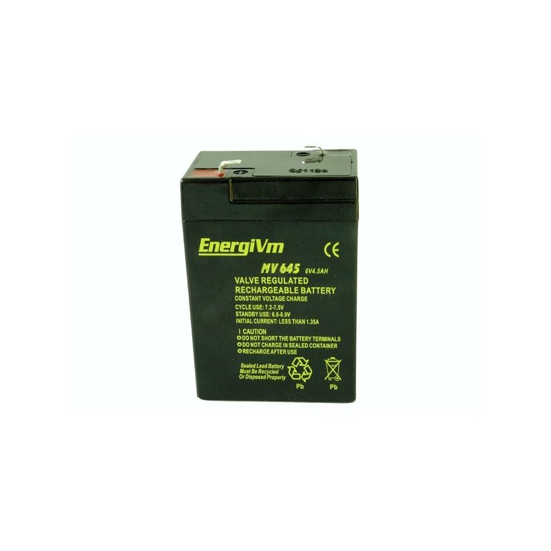 Batería Plomo ENERGIVM MV645 6V 4.5Ah