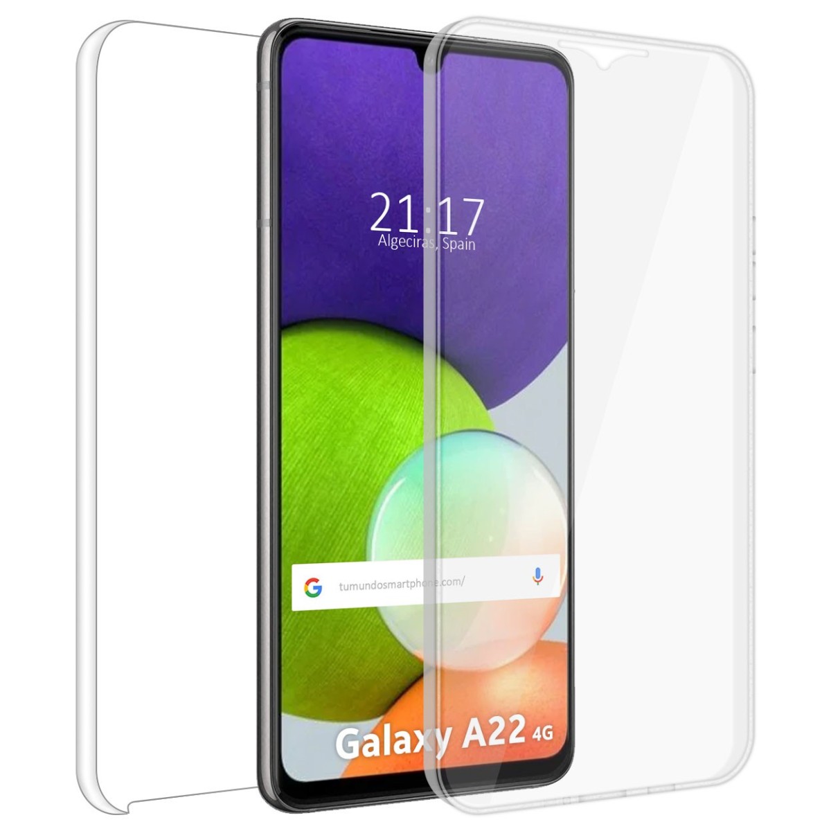 Tumundosmartphone Funda Completa Transparente Gel y PC para Samsung Galaxy A22 4G/M22