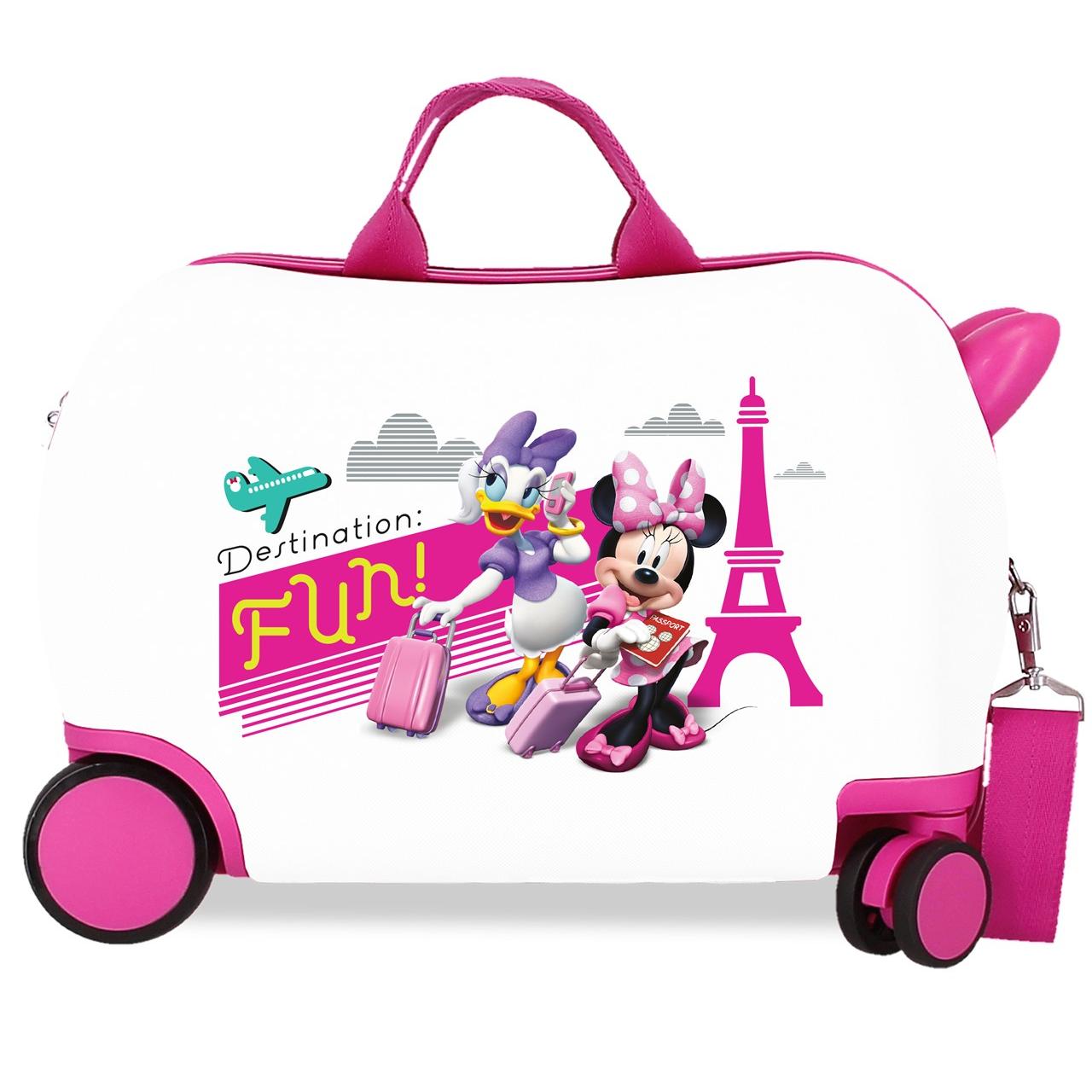 Disney Maleta Correpasillos ABS Rígida Minnie y Daisy Blanco