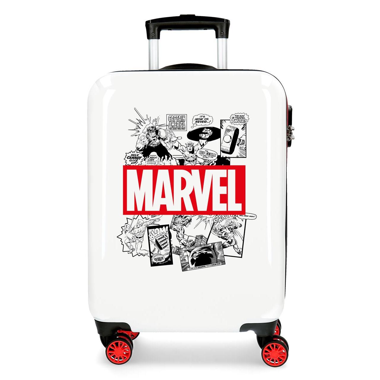 Marvel Maleta De Cabina ABS Rígida Comic Blanco